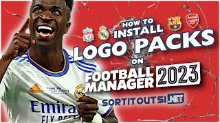 HOW TO INSTALL REAL CLUB LOGOS ON FM23  Football Manager 2023 Logopack Installation Guide [upl. by Anastasius918]