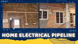 Electrical Pipe installation house electrical pipeline Electrical pipe fitting Telugu lo [upl. by Grimaud295]