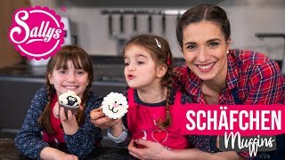 Kinder Rezept Schäfchenmuffins  Mit Ela amp Samira  Sallys Welt [upl. by Aelem]