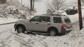 HD Cars Slide Down Icy Hill  Charleston WV [upl. by Corney]