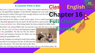 Class 7 English Chapter 16 Exercise  A Lesson from a Son unit 16 Exercise [upl. by Bernete807]