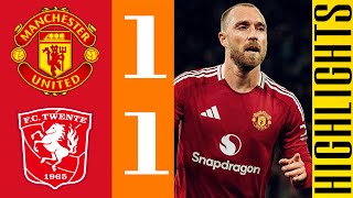 Christian Eriksen Goal  Manchester United vs Twente 10  UEFA Europa League 2425 [upl. by Hayidan]