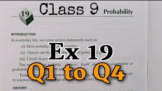 Ex 19  Q1 to Q4  Probability  Class 9  RS Aggarwal  CBSE  Rajmith Study [upl. by Ready]