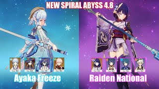 C0 Ayaka Freeze amp C0 Raiden National  NEW Spiral Abyss 48  Genshin Impact [upl. by Nnylesor]