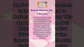 National Education Day education importantdays ytshorts [upl. by Lienet285]