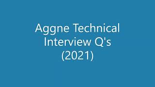 Aggne Technical Interview Question 2021  Fresher Recruitment  campus Placement [upl. by Terencio]