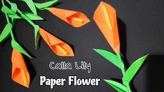 How To Make Calla Lily Paper Flower  Calla Lily Origami [upl. by Isherwood24]