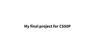 My final project for CS50P [upl. by Jardena]