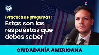 Estas son las respuestas que debes saber  Ciudadanía americana 2024 [upl. by Rex]