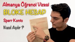 ALMANYA ÖĞRENCİ VİZESİ  Bloke Hesap Nasıl Açılır [upl. by Lydon]