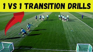 🎯1vs1 Dribbling Soccer Drills  2 Attacking amp Defending Transition [upl. by Morganica103]