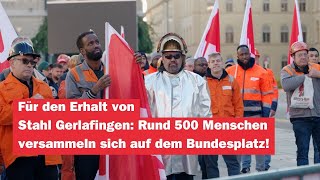 Kundgebung «Stahl Gerlafingen muss bleiben» auf dem Bundesplatz in Bern [upl. by Montagu]