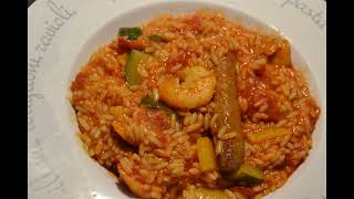 Riz merguez crevettes recette cookeo [upl. by Aihsyn417]