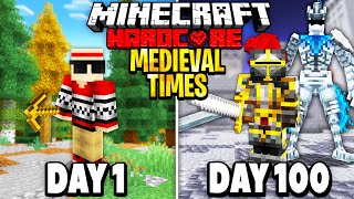 I Survived 100 Days in the Medieval Times on Hardcore Minecraft Heres What Happened [upl. by Teiluj322]