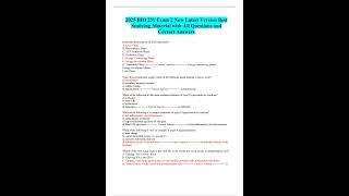 2025 BIO 251 Exam 2 New Latest Version Best Studying Material with All Questions and Correct Answers [upl. by Monti509]