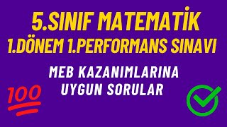 5Sınıf Matematik 1Dönem 1Performans Sınavı Soruları [upl. by Netram]