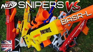 New Nerf Fortnite BASRL Review vs 7 Other Nerf Sniper Rifles Nerf Bolt Action Sniper Showdown [upl. by Kayley888]