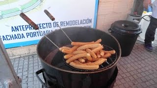 Churro Maker in Porto do Son Galicia  Espana 2014 [upl. by Akirderf]