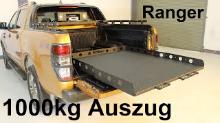 Ladeflächenauszug 1000kg Ford Ranger 20122022 [upl. by Alveta350]