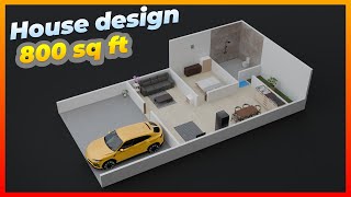 800 sq ft house plans  1 bedroom [upl. by Ynoyrb691]