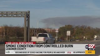 Controlled burn at Fort Indiantown Gap causes smoke condition in Lebanon County [upl. by Kallista534]