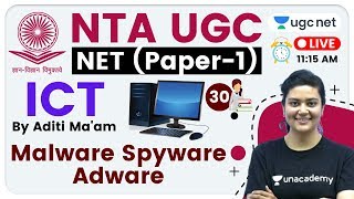 NTA UGC NET 2020 Paper1  ICT by Aditi Maam  Malware Spyware Adware [upl. by Aviva]