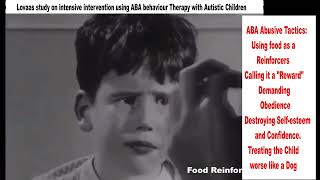 ABA torture tactics – uses food to manipulate child into obeying commands calling it a reward [upl. by Nirred]