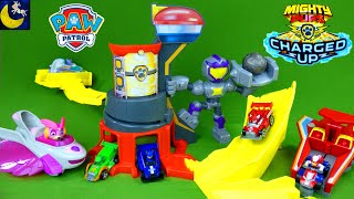 NEW Paw Patrol Mighty Pups Charged Up Meteor Track Play Set Paw Patroller Robot Lookout Tower Toys [upl. by Antoinette]