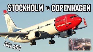 ✈️👨‍✈️ VATSIM Full Flight Stockholm to Copenhagen  737 Flight Example  ATC Subtitles  MSFS [upl. by Silevi]