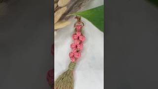 Macrame flower keychain tutorial macrame easymacrame macrameknots macramediy macramekeychain [upl. by Aleb201]