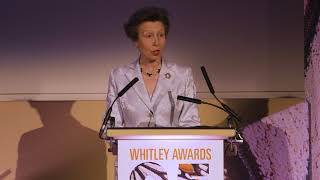 HRH The Princess Royals speech at the Whitley Awards 2018 [upl. by Aytak]