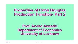 Cobb Douglas Production Function  Part 2 [upl. by Macmillan]