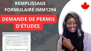 🇨🇦1 Demande de Permis détudes seul Remplissage de Formulaire en ligne  Immigrer au Canada [upl. by Evoy866]