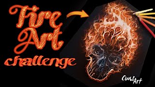 COMO HACER EFECTO FUEGO CON LAPICES DE COLORES  FIRE ART CHALLENGE  CUNS ART [upl. by Airamak43]