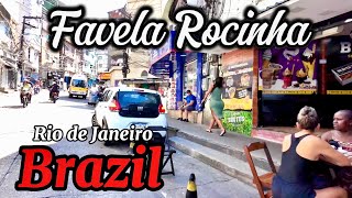 Welcome to Favela Rocinha  Rio de Janeiro Brazil 🇧🇷 [upl. by Sonahpets480]