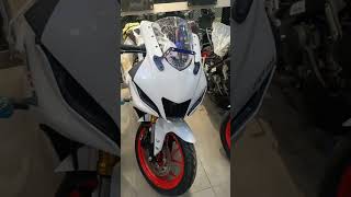 Yamaha R15 white colour 🧐😳 r15v4 r15v3 r15v2 shotsviral [upl. by Enylecoj]