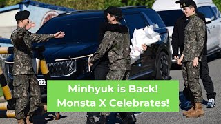 Minhyuk of Monsta X Discharged from Military Service – Members Celebrate Reunion [upl. by Yoong283]