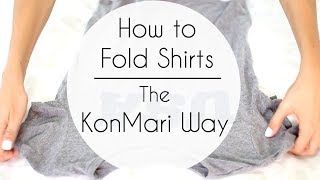 How to Fold Shirts amp Tank Tops  The KonMari Way Marie Kondo [upl. by Remo699]