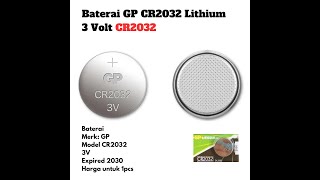 Baterai GP CR2032 Lithium Batu Batre 3v Battery 3 Volt CR 2032 [upl. by Epps]