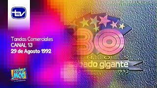 Tandas Comerciales Canal 13 29 de Agosto 1992 [upl. by Aurelea]