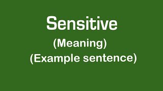 Sensitive meaning in UrduHindi  Sensitive with sentence example  How to pronounce Sensitive [upl. by Hebe404]