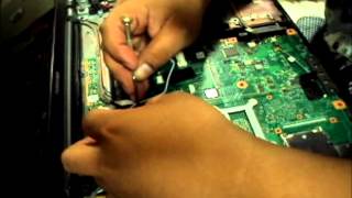 Toshiba L305d Laptop Graphics Card Fix Repair  Reassembly [upl. by Asiralc]