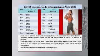 Calendario de entrenamiento Abril 2024 [upl. by Harvard]