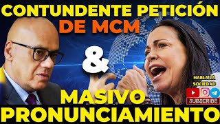 ATENCIÓN LA CONTUNDENTE PETICIÓN DE MARÍA CORINA Y EL PRONUNCIAMIENTO MASIVO EN RECHAZO AL RÉGIMEN [upl. by Etselec91]