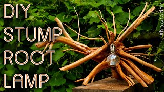 DIY Stump Lamp 🔨 Designer Root Lamp howtodoit [upl. by Anais]