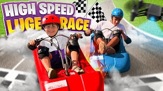 High Speed Luge Racing MJ the Kid vs Lawrence [upl. by Clareta]