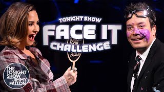 Face It Challenge with Demi Lovato  The Tonight Show Starring Jimmy Fallon [upl. by Ayanad]