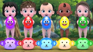 Surprise egg  Head Shoulders Knees And Toes amp Five Little Monkeys Nursery Rhymes amp Kids Songs [upl. by Ater]