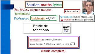 Correction de lexercice 04 Etude de fonctions irrationnelleEn Racine cubique 2bac SPCF SVT [upl. by Eyr979]