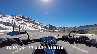 Riding the amazing Stelvio Pass 3 descending to Bormio  Alps  Italy  road SS 38 [upl. by Yrolg]